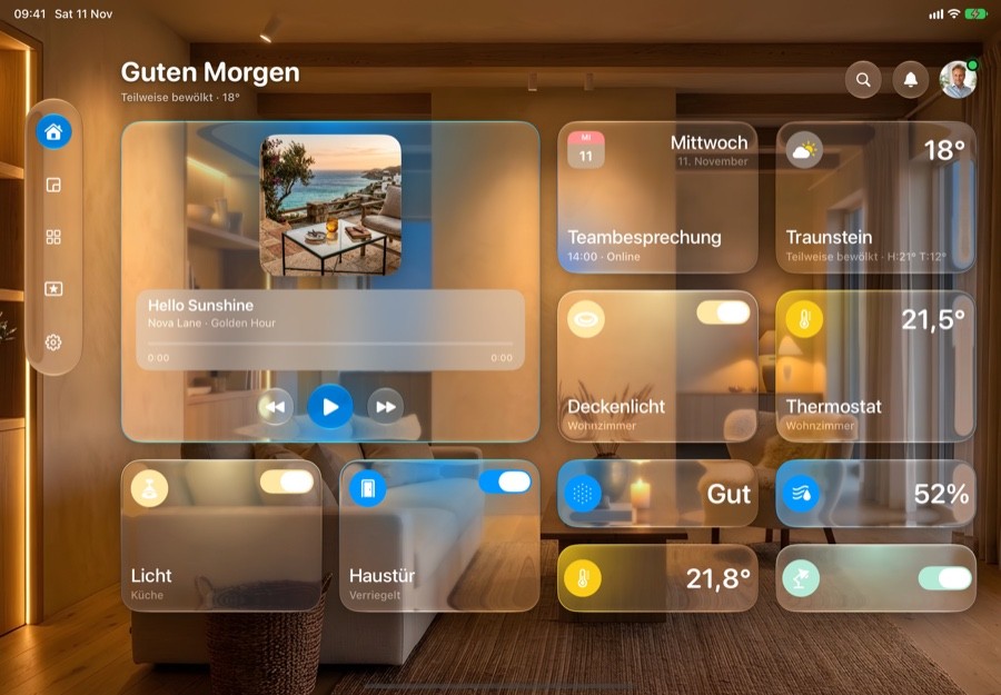 LumiGlass Beta Screenshot — iPad · Dunkel · Deutsch