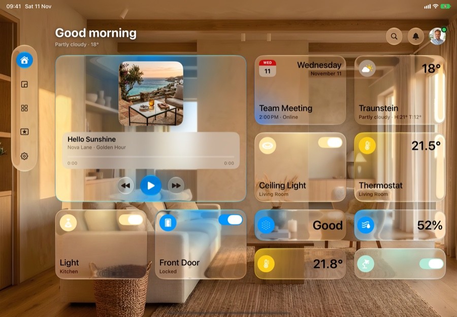 LumiGlass Beta Screenshot — iPad · Hell · Englisch