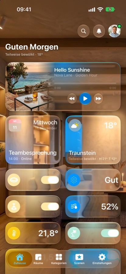 LumiGlass Beta Screenshot — iPhone · Dunkel · Deutsch